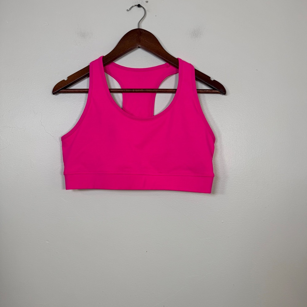 GapFit Racerback Medium Impact Active Sports Bra Size Large Neon Pink